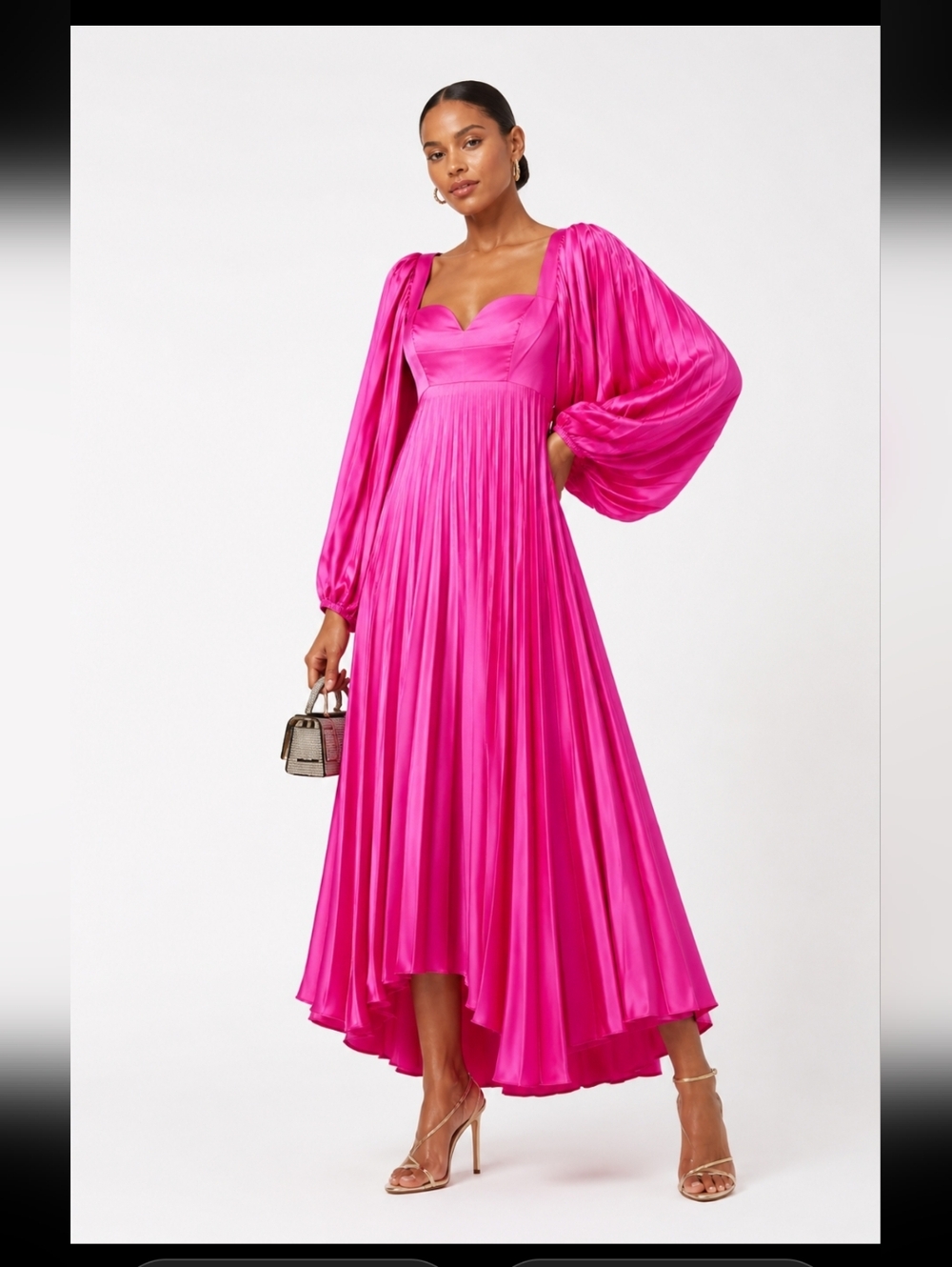 Acler Elkington Vibrant Pink Long Sleeve Dress